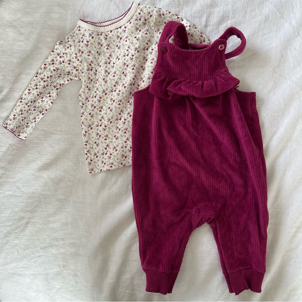 Carter’s Girls 2 Piece Overall and Long Sleeve Shirt Set // 3 months